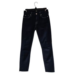 7 For All Mankind Kimmie Crop Dark Blue Jeans 25 Preowned